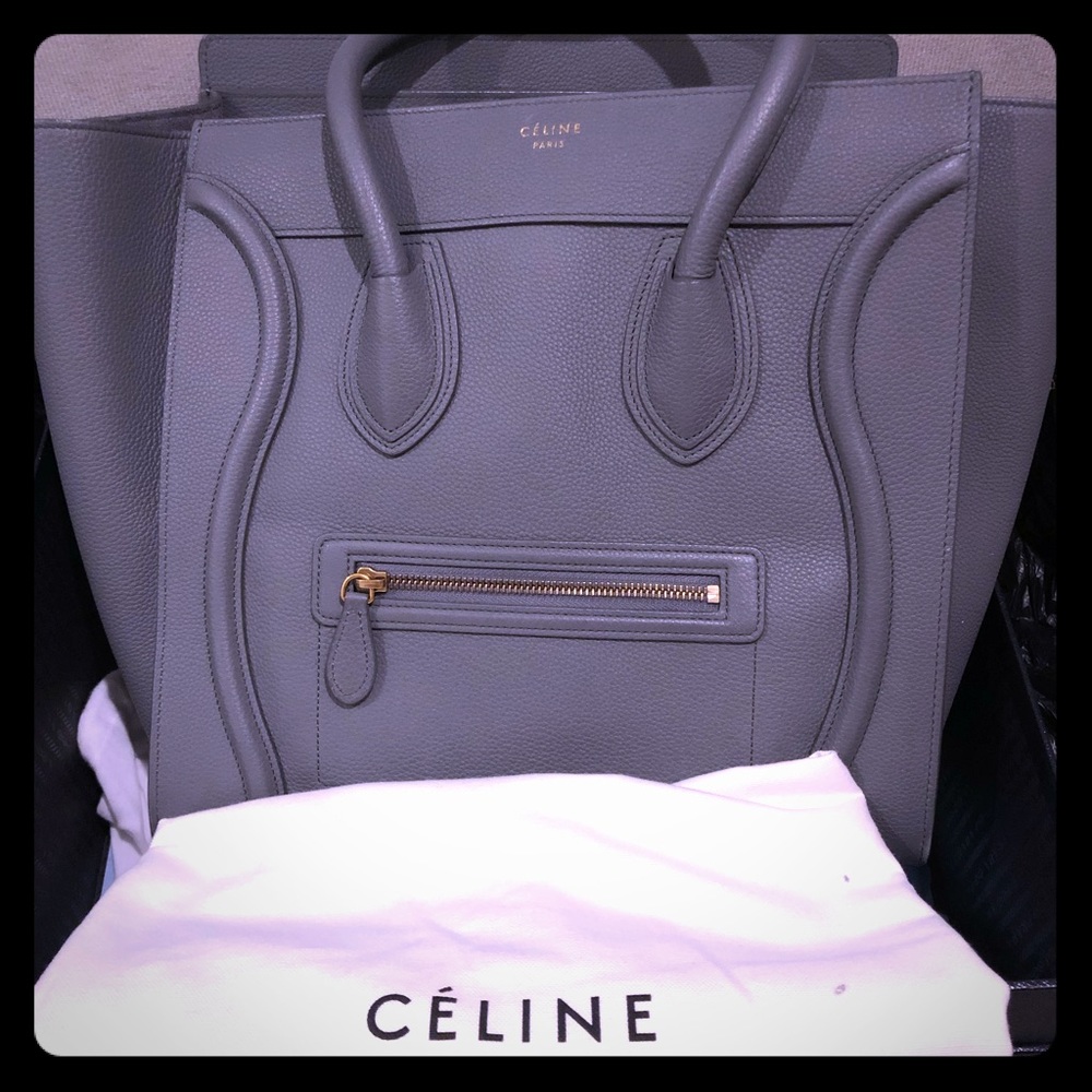 CELINE MINI LUGGAGE HANDBAG IN BABY DRUMME